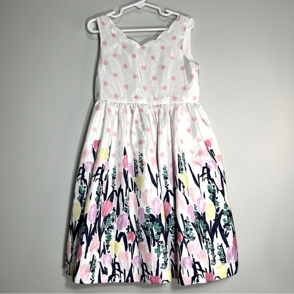 GYMBOREE  Flora/ Pink Polka Dots  Sunday Dress - Size 8 - Picture 1 of 4